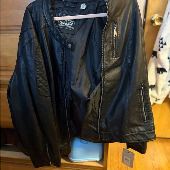 Levi's Levi Strauss & Company Faux Leather Motorcycle Jacket NEW 2X/XXL - Picture 8 of 16